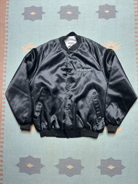 Vintage satin bomber jacket locomotions square dance club Durand Michigan large - Picture 3 of 6
